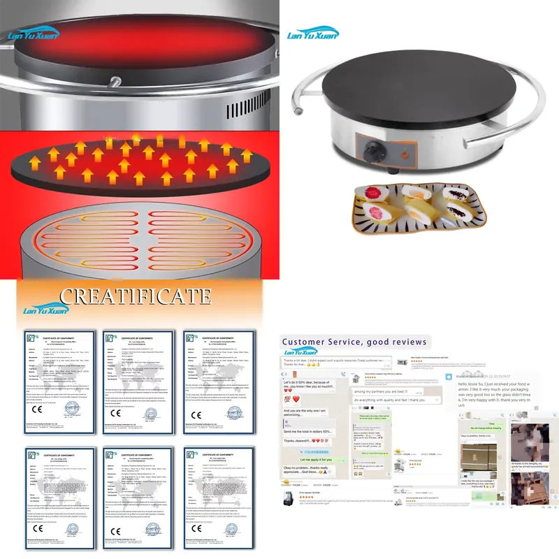 Crepe Maker Machine Electric 40Cm - Macchina per Crepes Elettrica Rotante Manuale