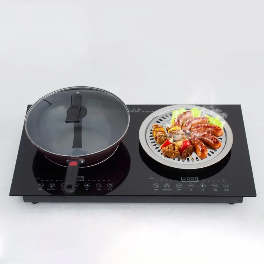 Nuovo pannello incorporato Pia - Double Induction Cooktop 220V recensione e prezzo
