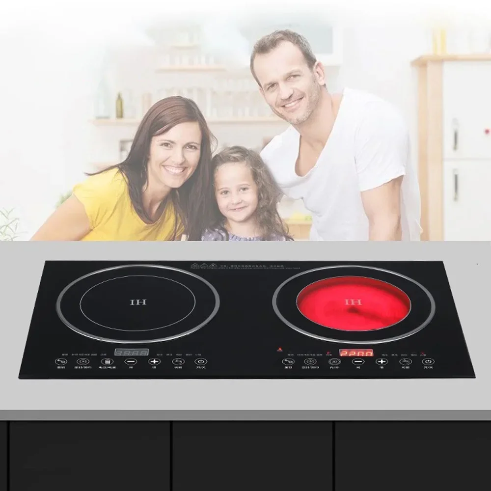 Nuovo pannello incorporato Pia - Double Induction Cooktop 220V recensione e prezzo