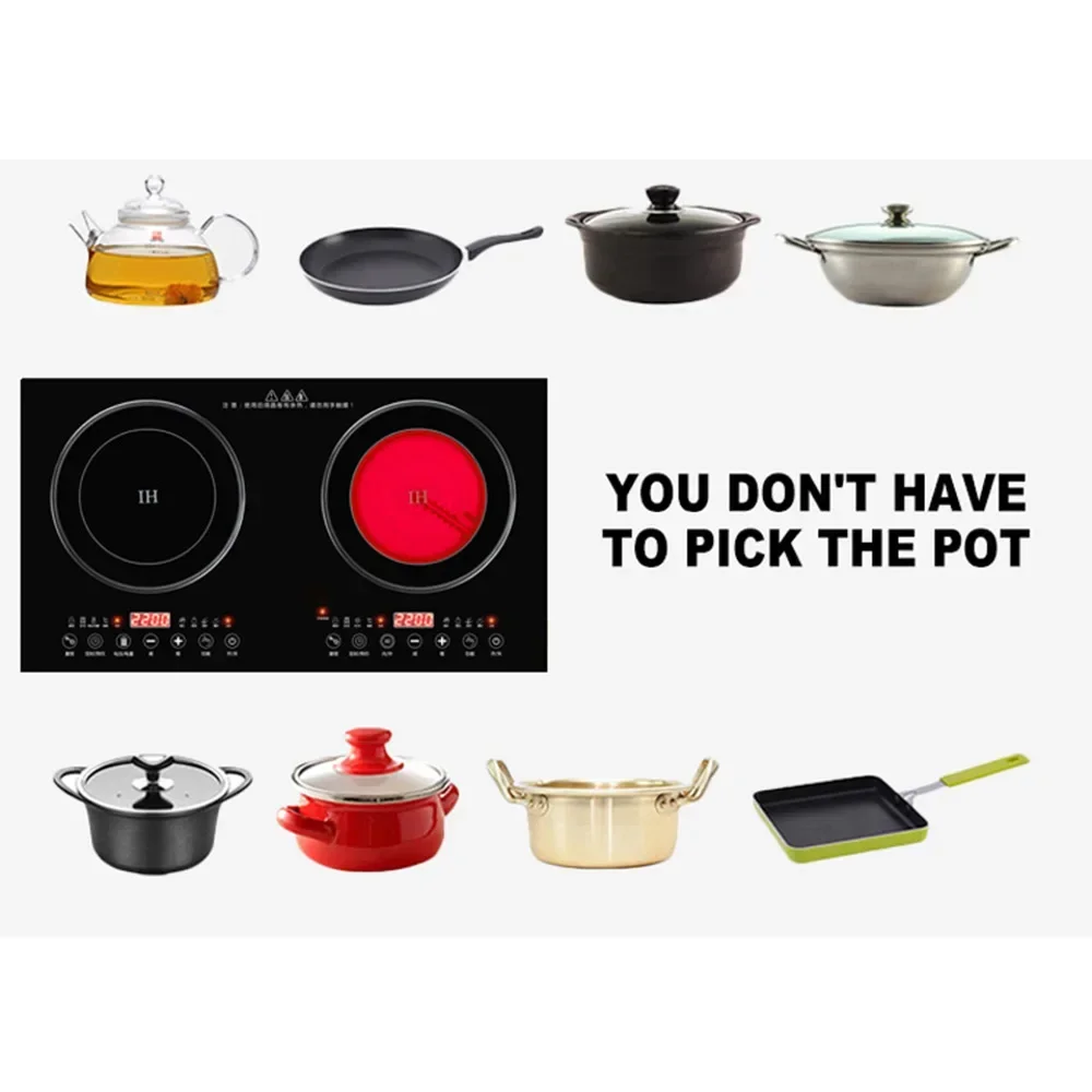 Nuovo pannello incorporato Pia - Double Induction Cooktop 220V recensione e prezzo