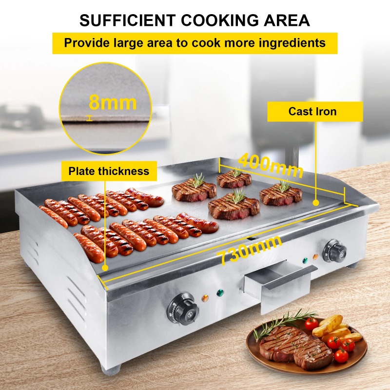 Nuovo prodotto Piastra elettri - Commercial Electric Griddle Flat Top recensione e prezzo